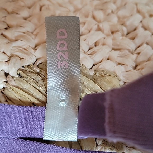 Ambrielle organic cotton full coverage purple bra, 32DD - Picture 3 of 11